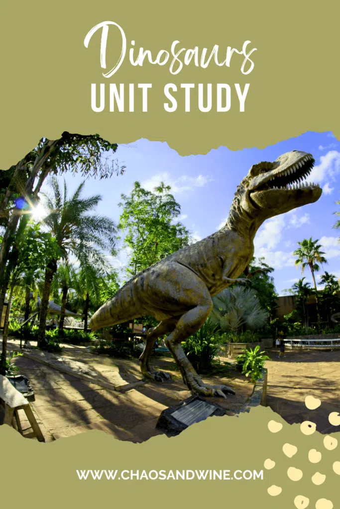 Dinosaur unit study pin for pinterest.