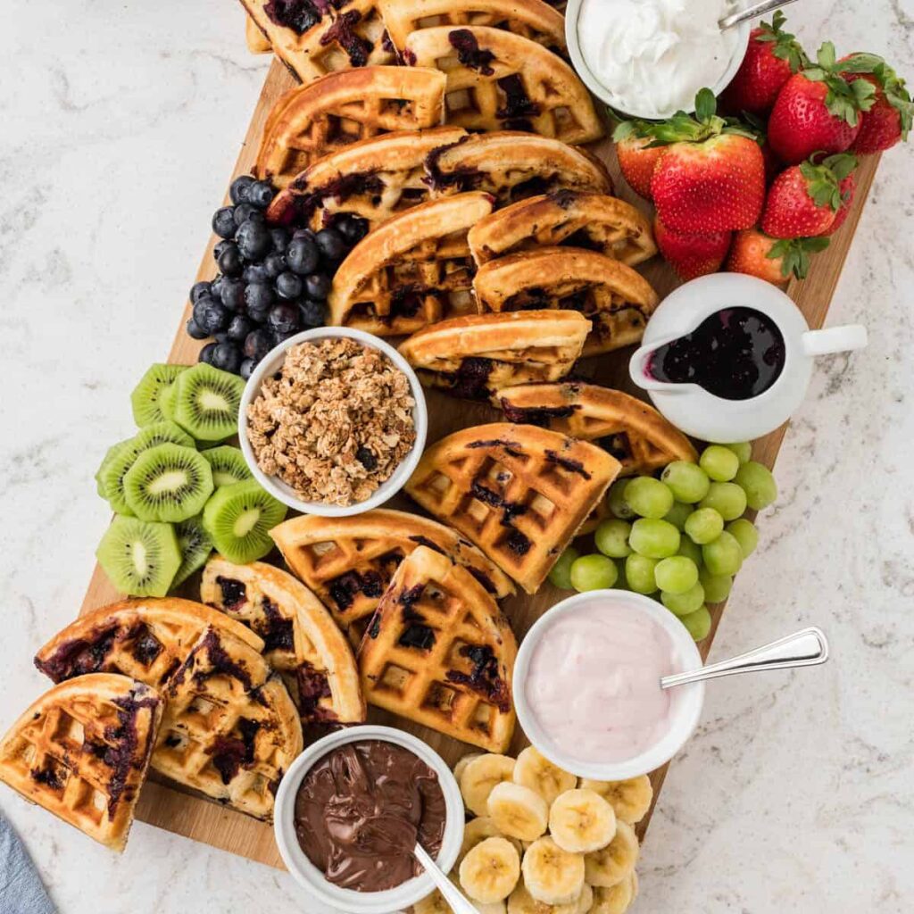 31 of the Best Charcuterie Board Ideas Breakfast Waffle Charcuterie Board