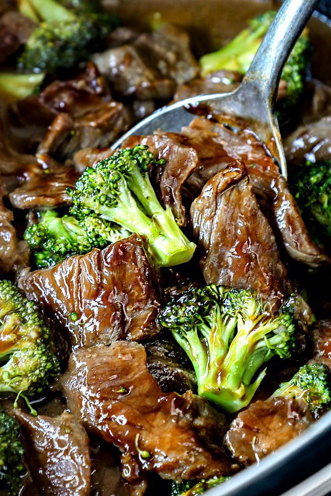 Crockpot Beef & Broccoli by Carlsbad Cravings.