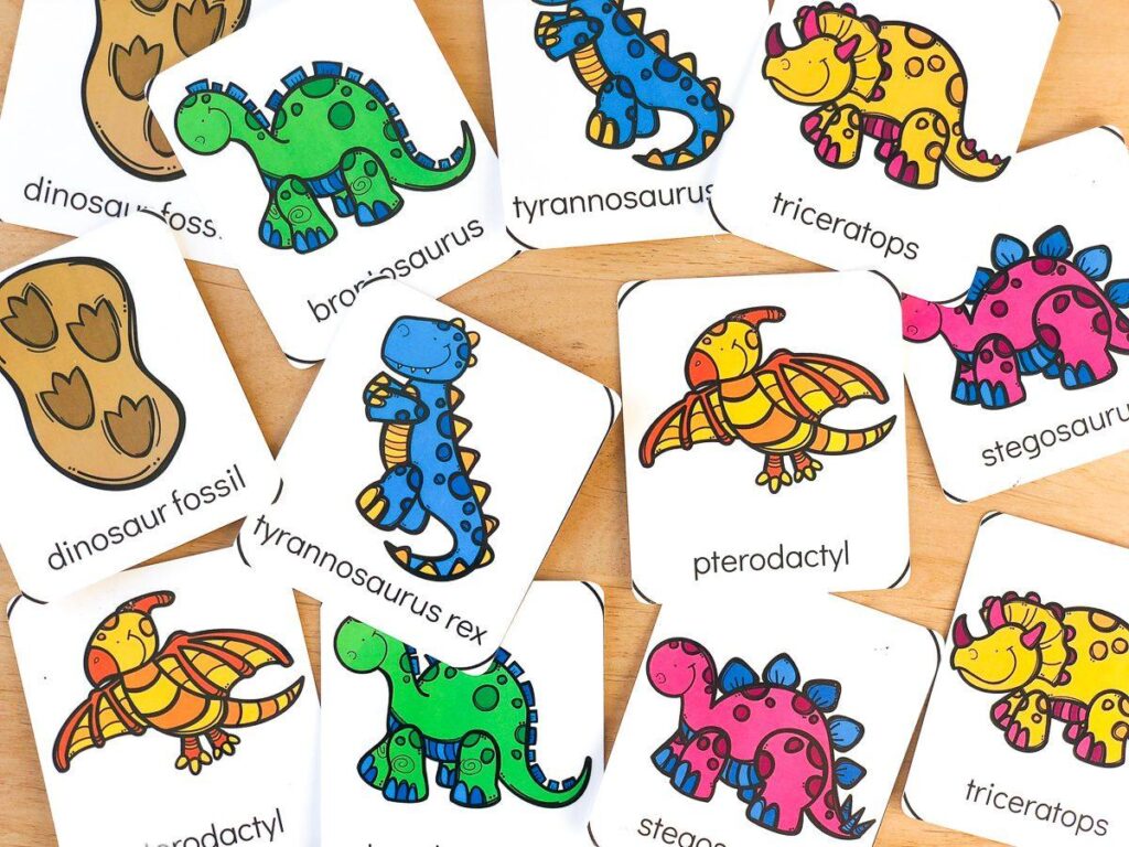 Dinosaur Unit Study - What We Used Dinosaur Preschool Memory Game Printable