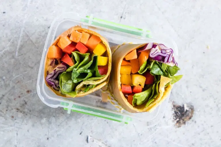 Rainbow tortilla wrap