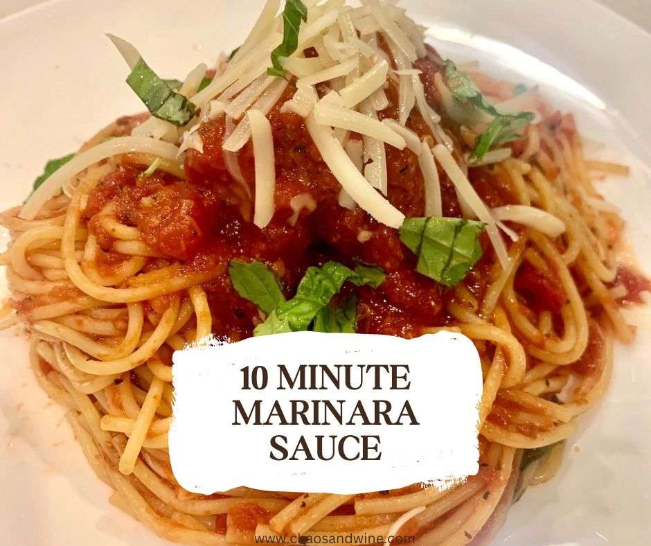 10 minute marinara sauce on pasta