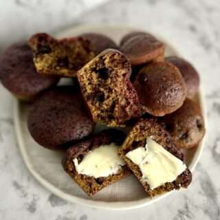 Chocolate Beet Muffins Plated