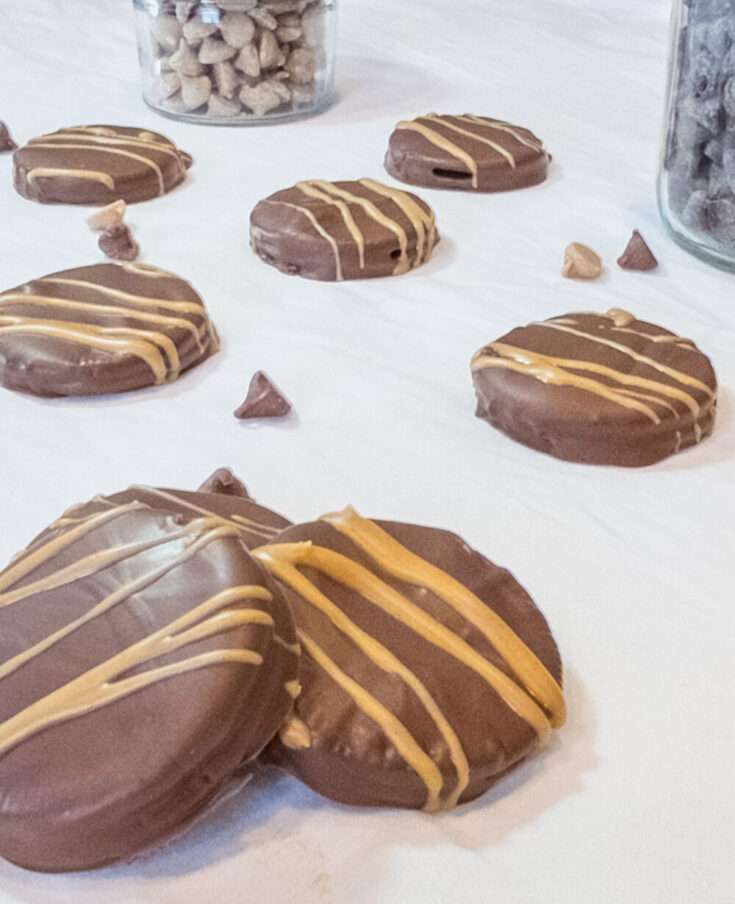 Finished chocolate Peanut Butter Cookies
