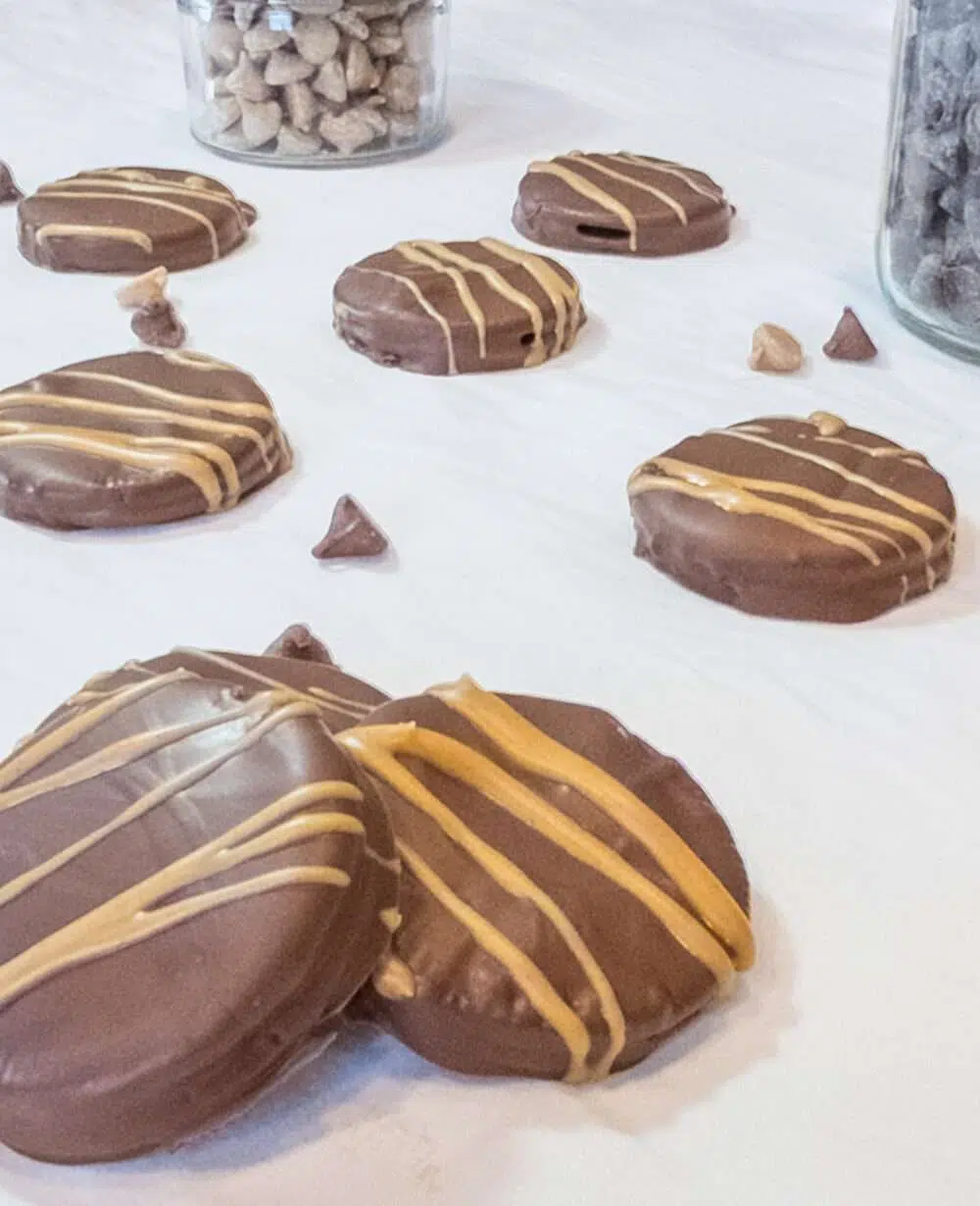 Finished chocolate Peanut Butter Cookies