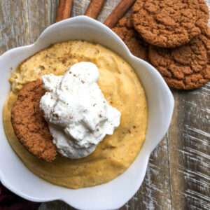 Pumpkin Mousse with ginger snap cookies