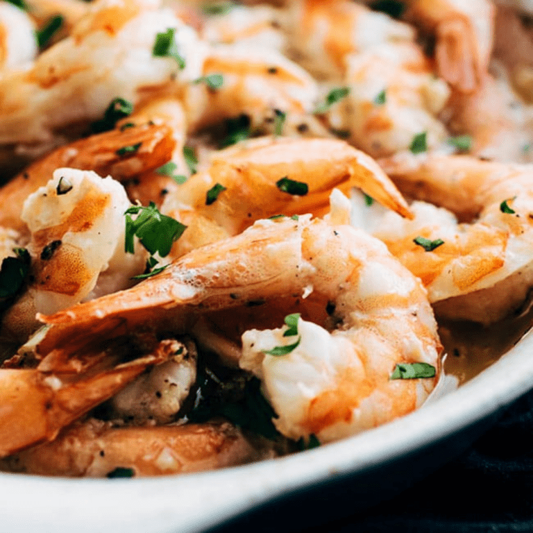 White Wine Garlic baked shrimp