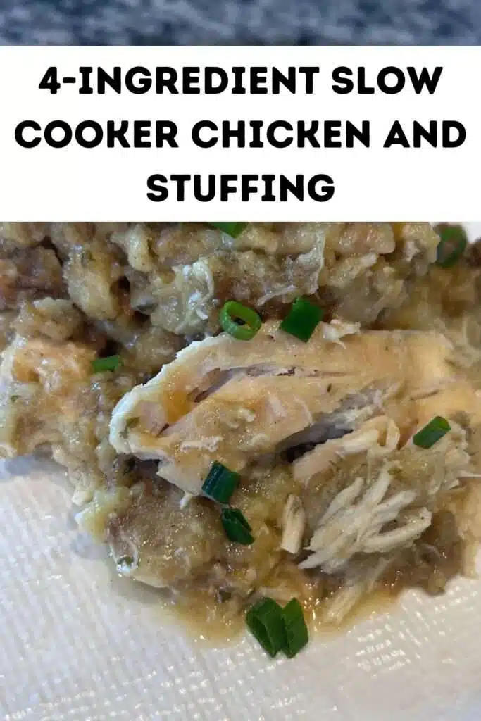 chicken stuffing crockpot 4 ingredients Pin 3