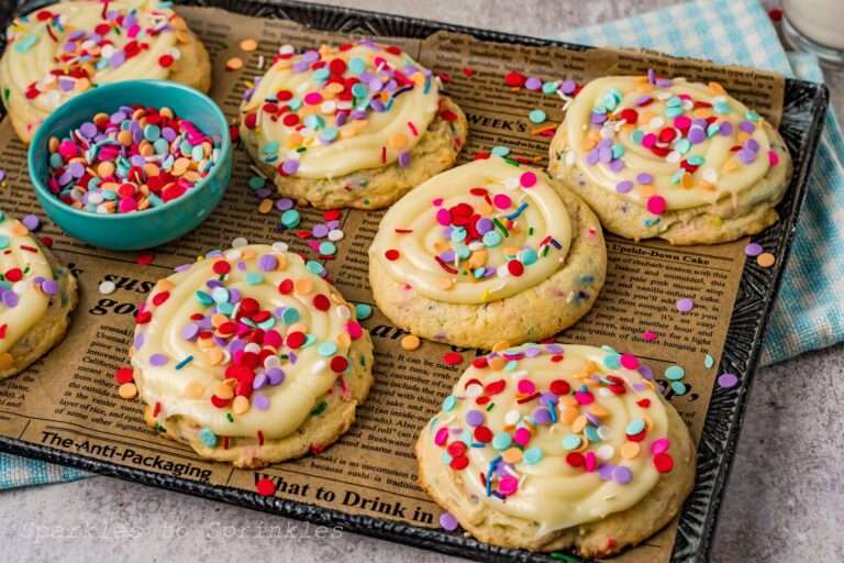 Crumbl Confetti cake cookies