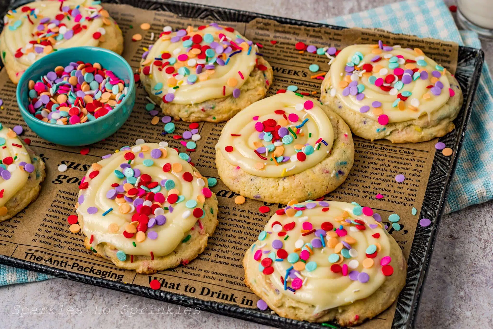 Crumbl Confetti cake cookies