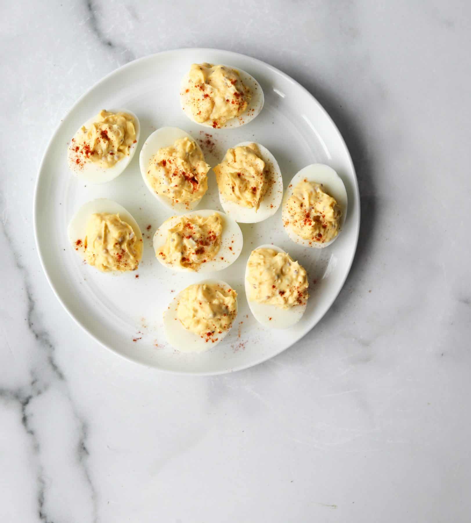 Grown Up Deviled Eggs plated