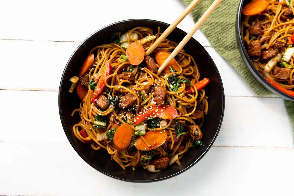 Instant Pot Lo Mein Top View