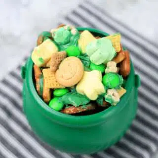 Leprechaun Bait on a napkin in a green cauldron