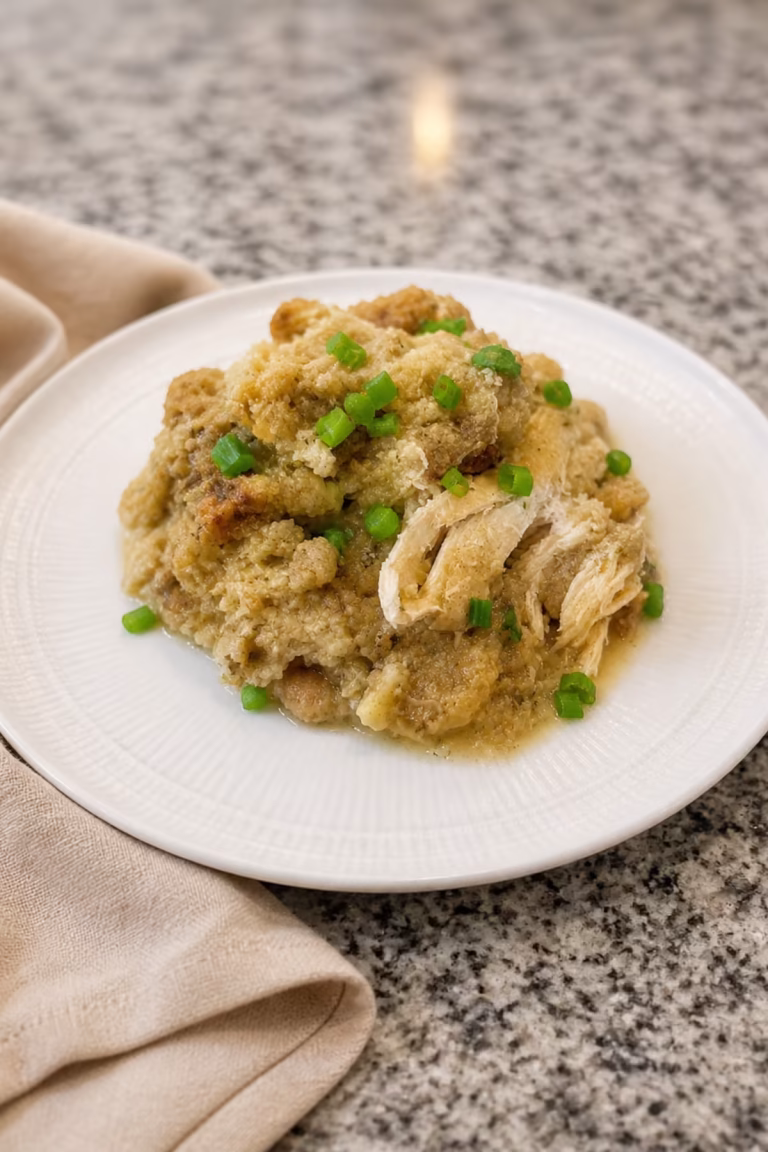 4-Ingredient Slow Cooker Chicken and Stuffing