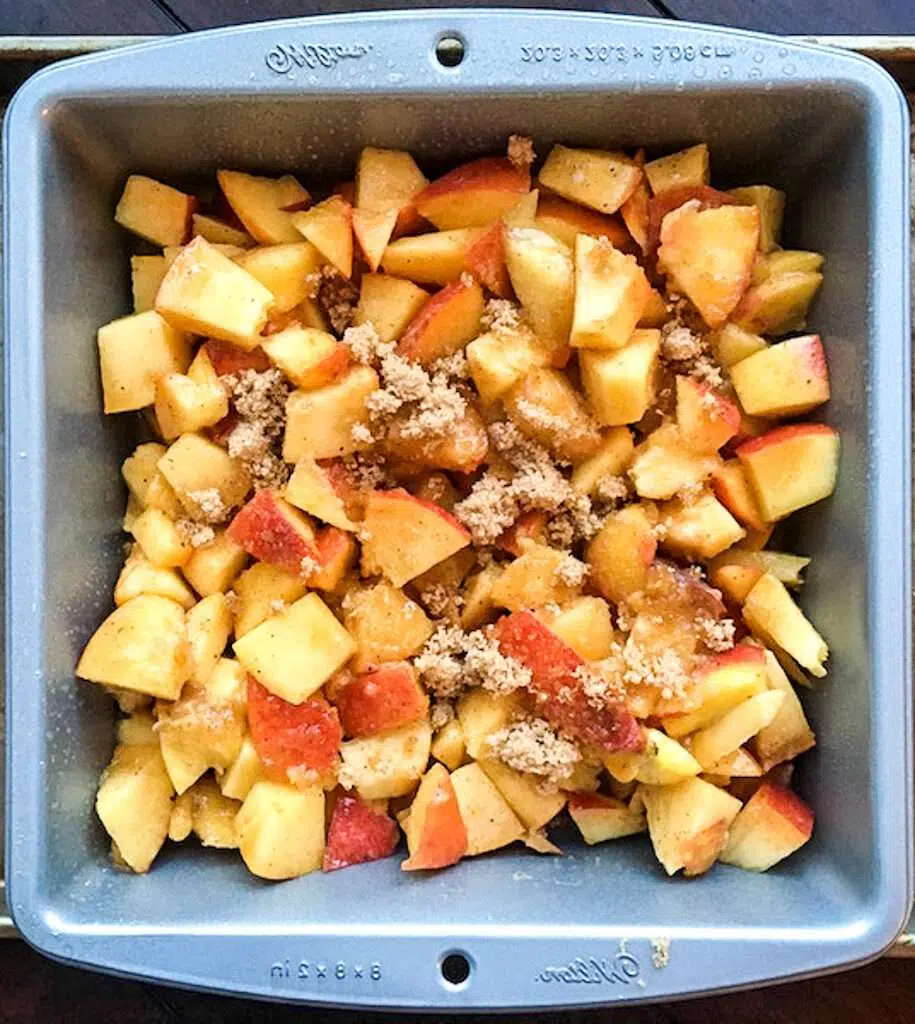 Peach Cobbler In Process