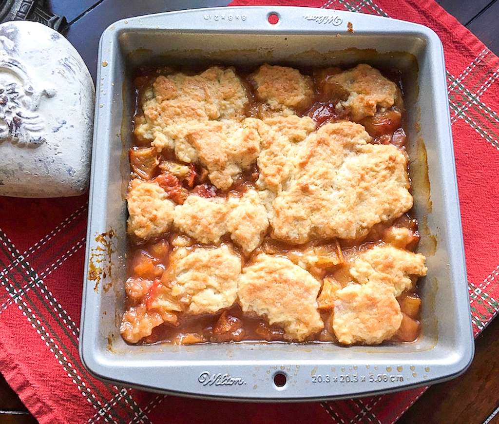 Peach Cobbler fresh from the oven