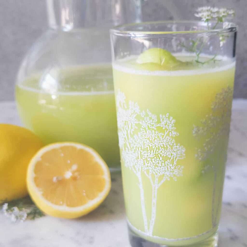10 Fun Facts About Cucumbers Glass of fresh homemade lemonade, lemon halves and pitcher