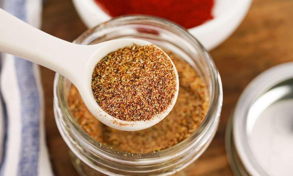 Taco Seasoning mix  in a spoon