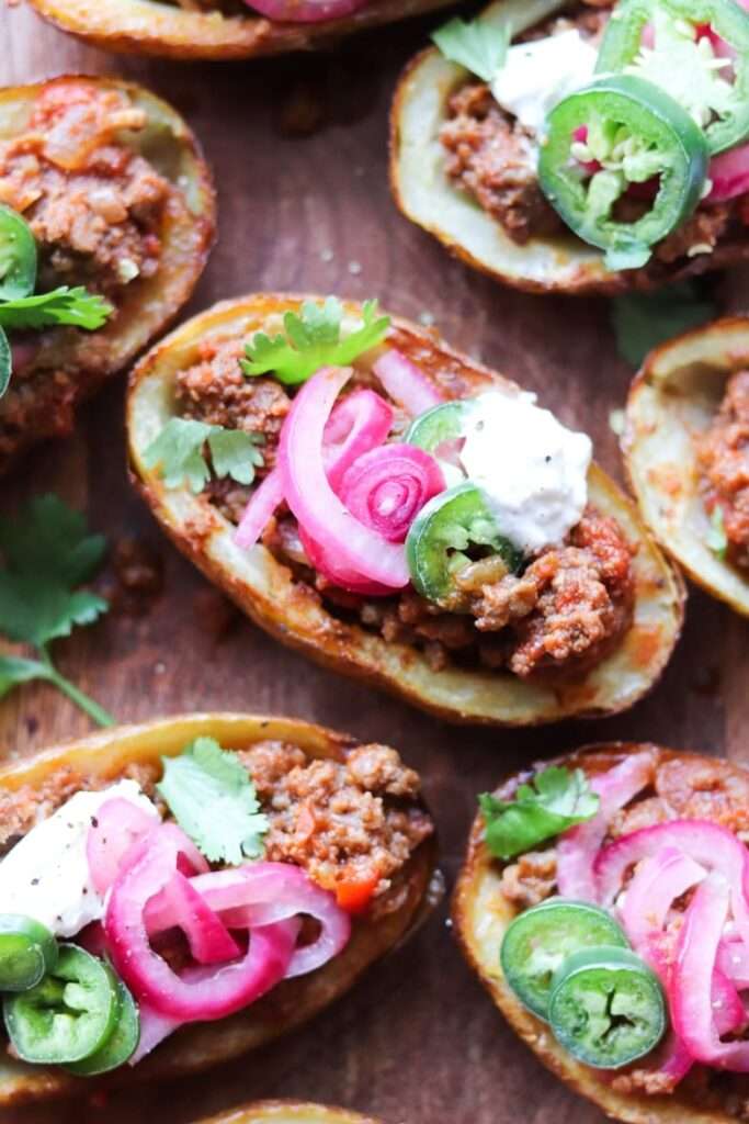12 Creative Leftover Chili Recipes Chili Stuffed Potato Skins.