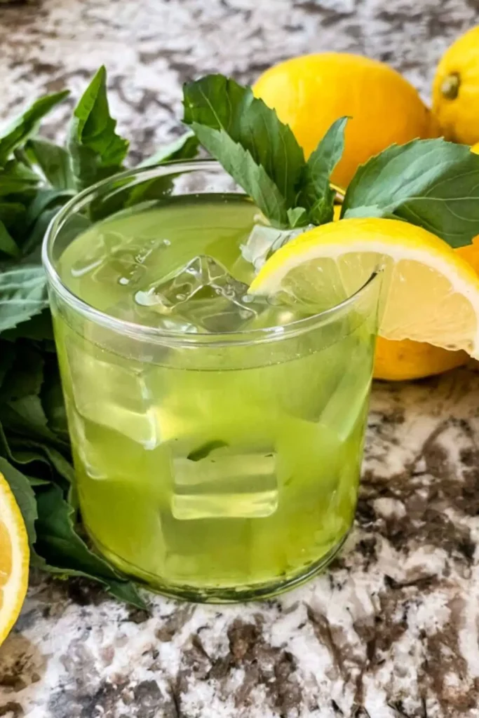 Gin cocktail with basil