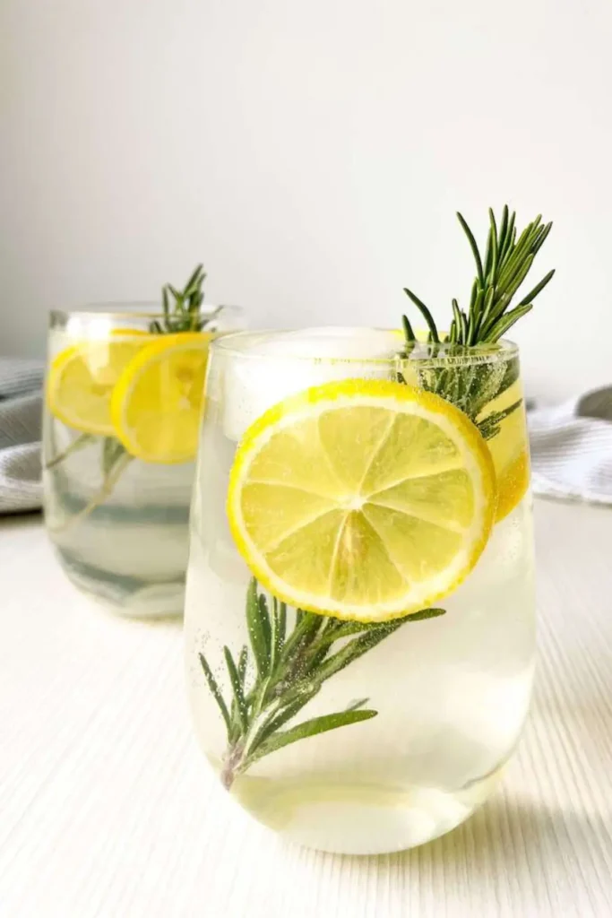 rosemary apple gin fizz in a glass