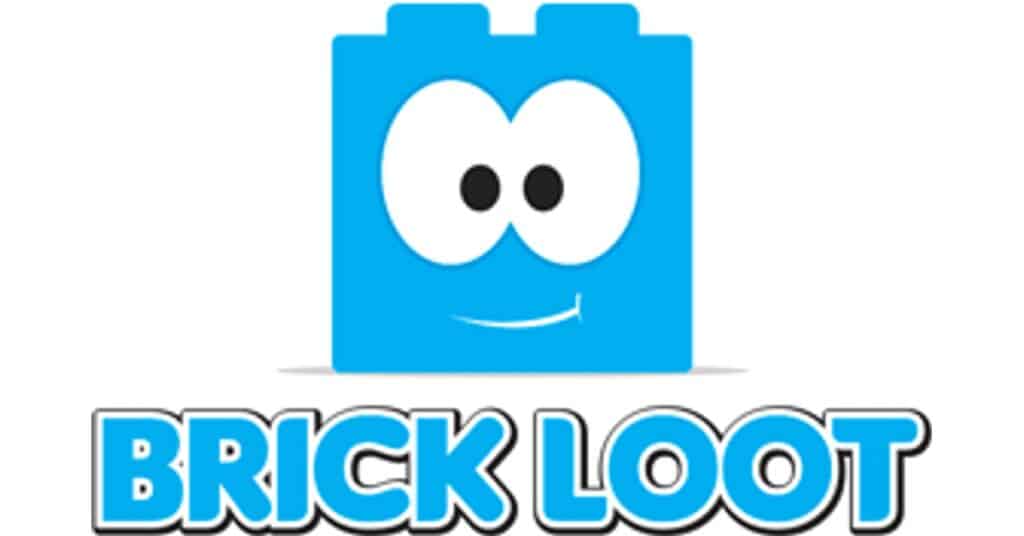 Brick Loot logo with smiling blue brick mascot