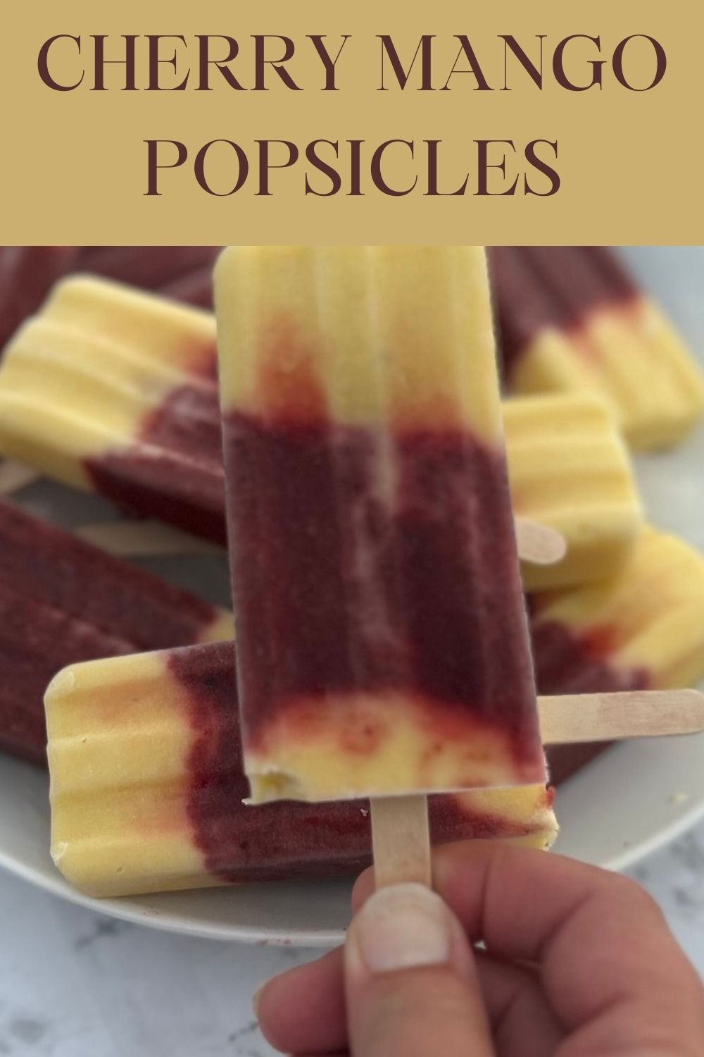 Delicious Mango Cherry Popsicles