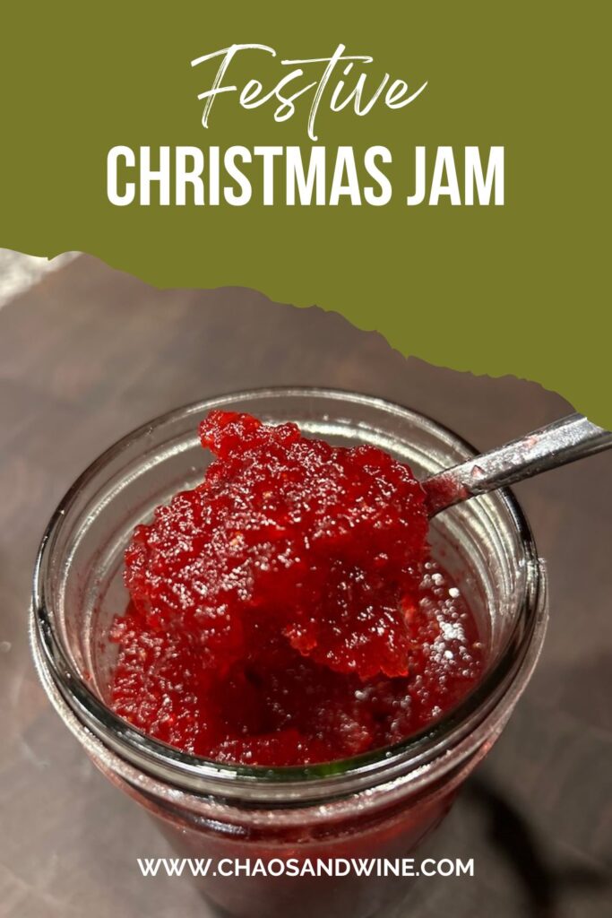 Festive Christmas jam recipe inage for pinterest.