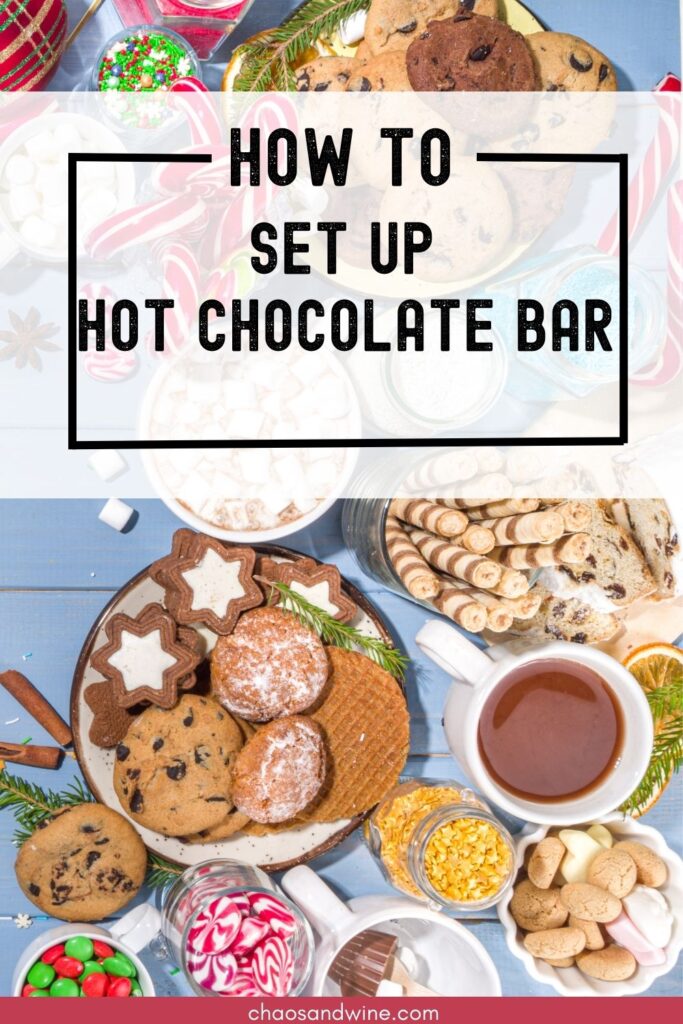 A pin to pin on pinterest for how to create a hot chocolate bar.
