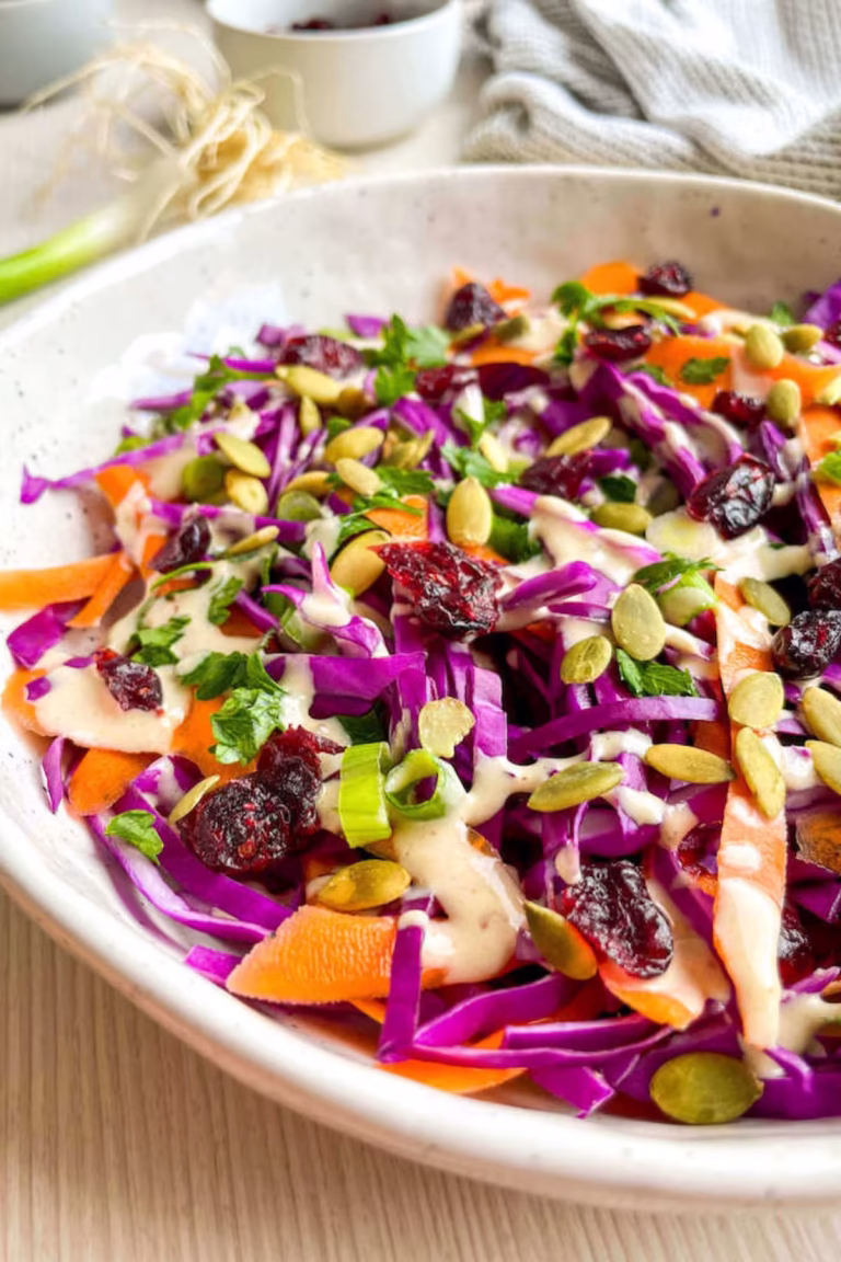 Colorful Red Cabbage and Carrot Salad