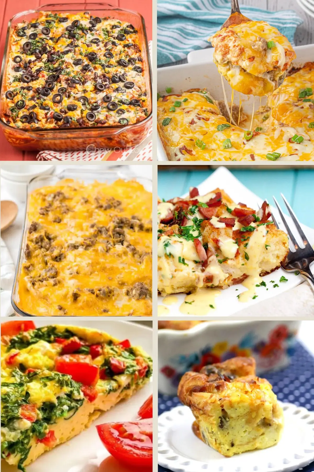 collection of breakfast casserole meals