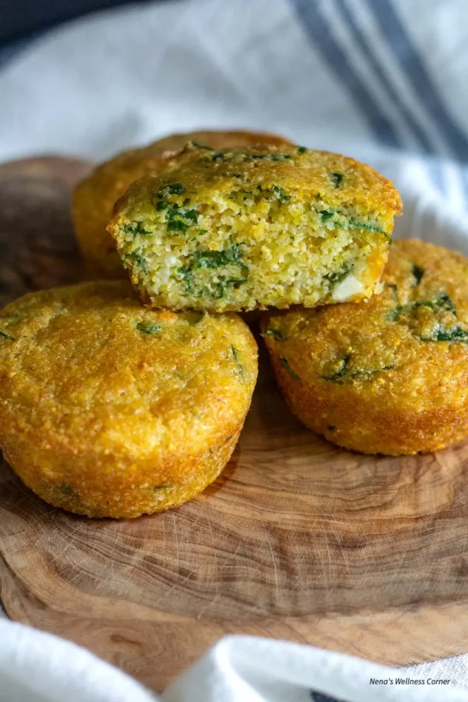 Golden almond flour corn muffins with a soft and fluffy texture. These are a healthy, gluten-free choice for breakfast or as a side dish for savory meals.