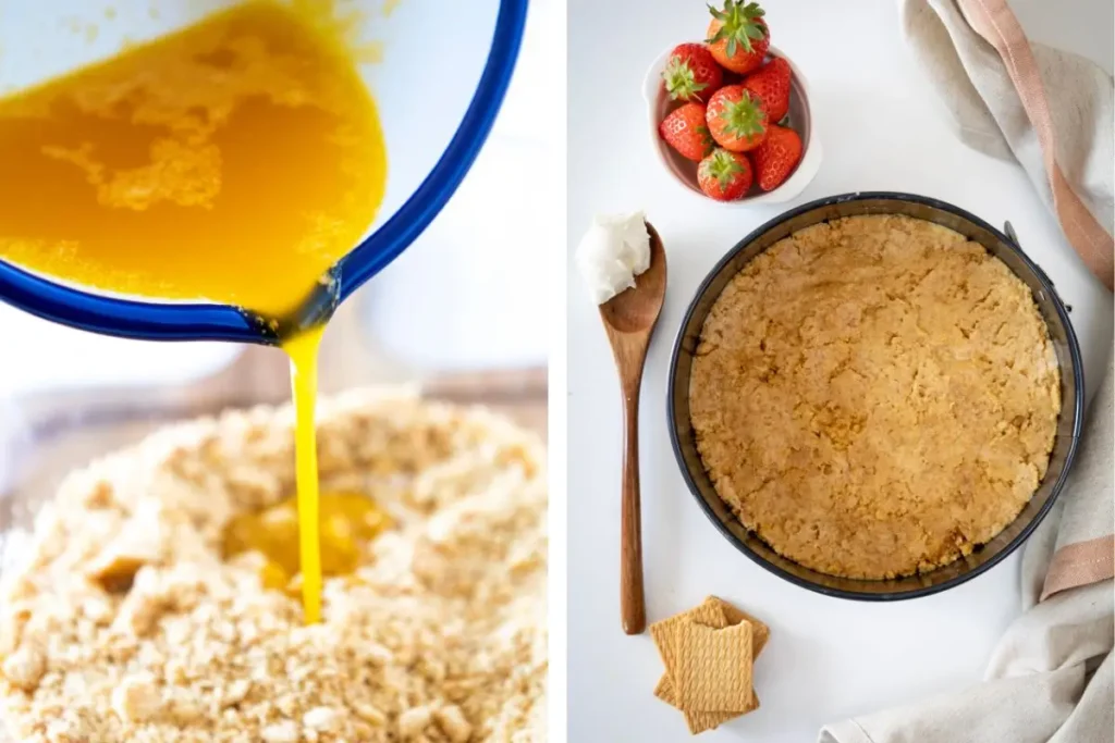 process of making no bake strawberry cheesecake