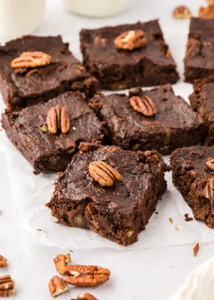 Rich and fudgy Sweet Potato Brownies crafted with almond flour fall desserts, combining the earthy sweetness of sweet potatoes with the nutty flavor of almond flour recipes.