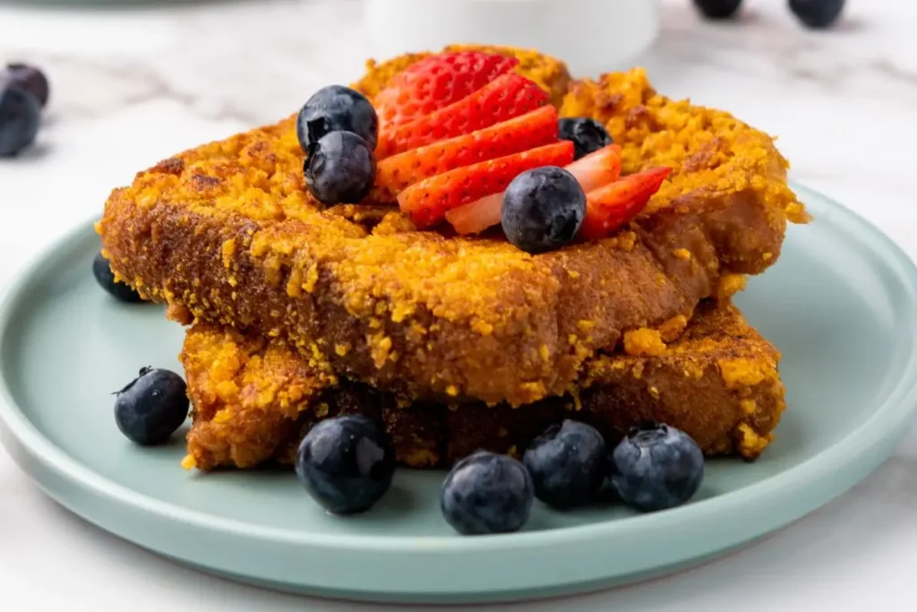 French Toast with cereals for breakfast