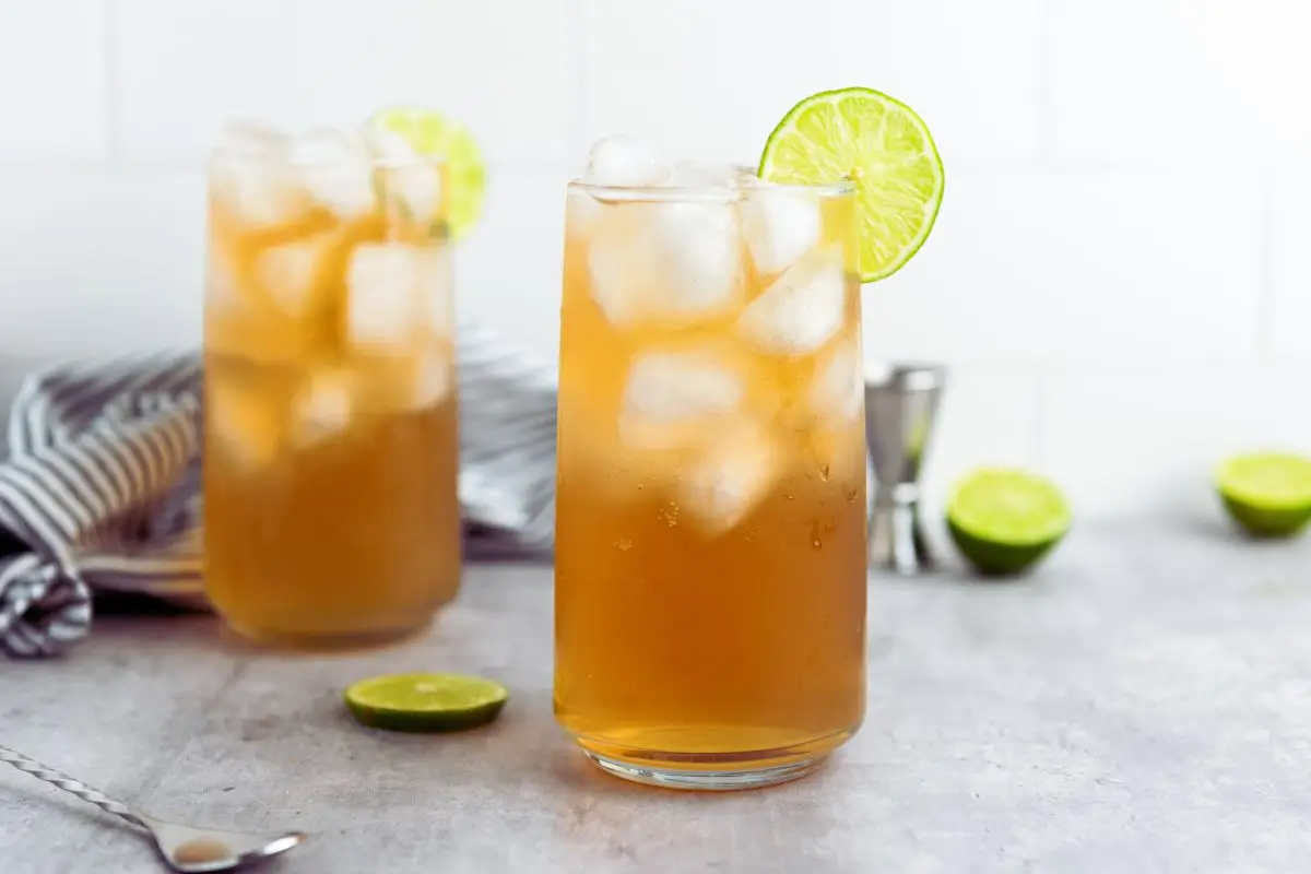 Dark And Stormy Cocktail With Ginger Beer And Dark Rum