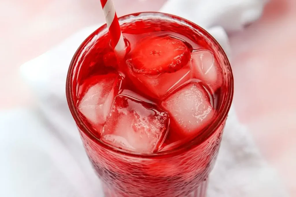 summer red drink with ice