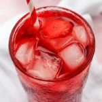 summer red drink with ice