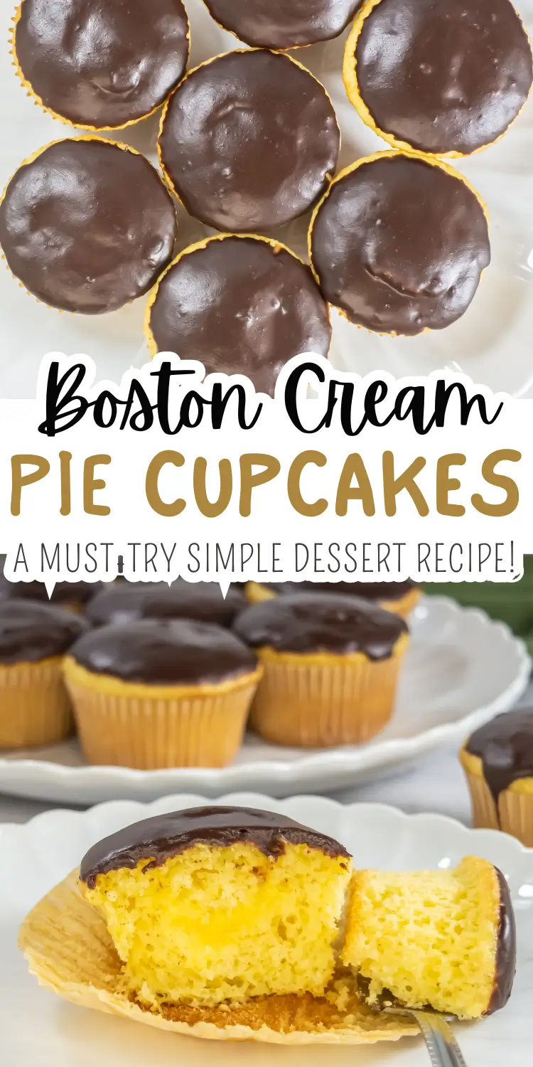 Boston Cream Pie Cupcakes VANILLA filling cupcakes