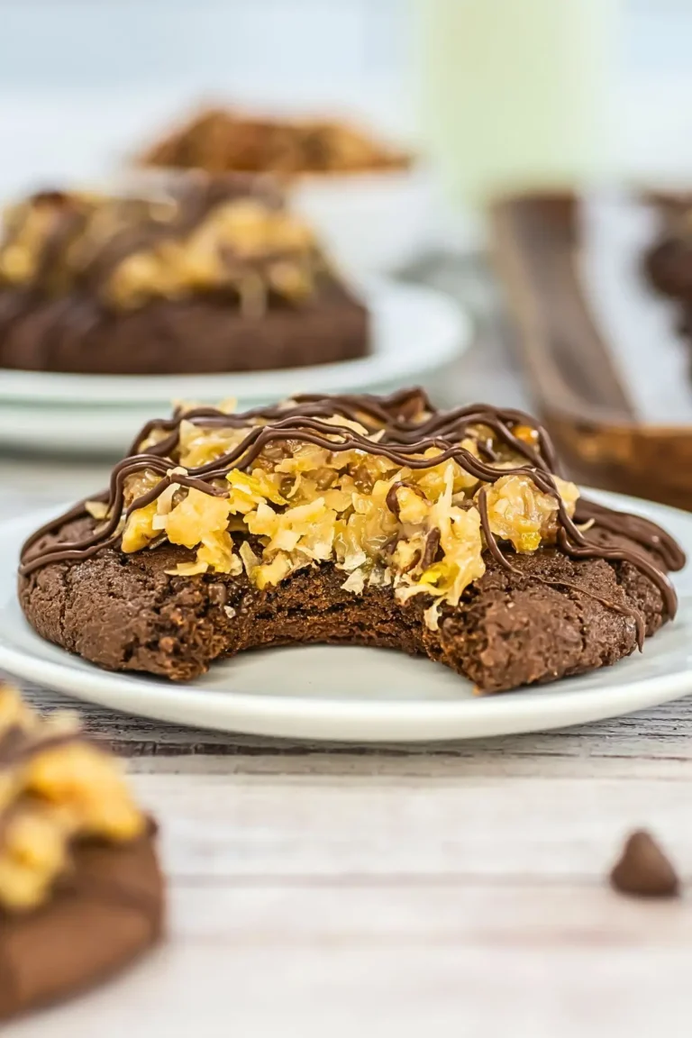 German Chocolate Cake Crumbl Cookies german crubl cookie copycat