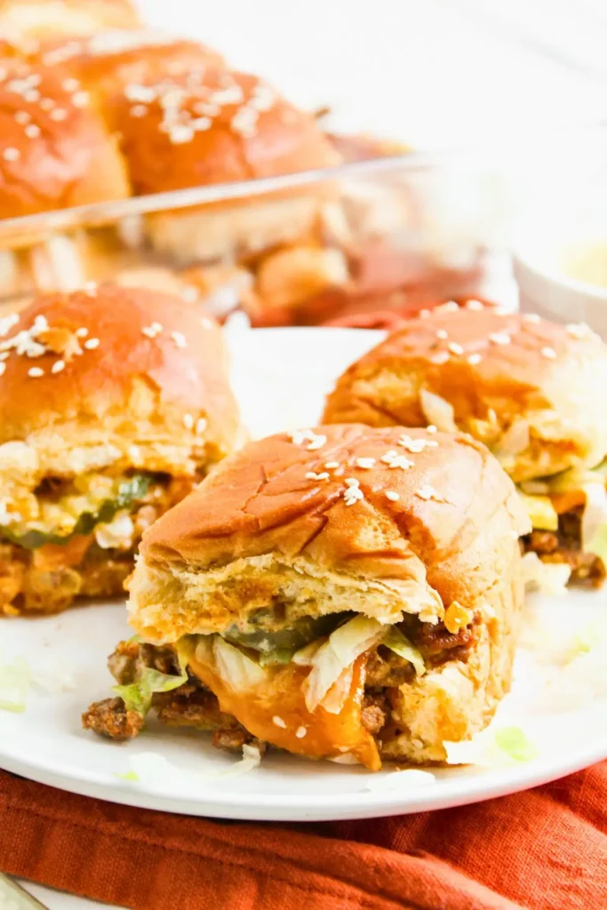 big mac sliders and sauce made at home
