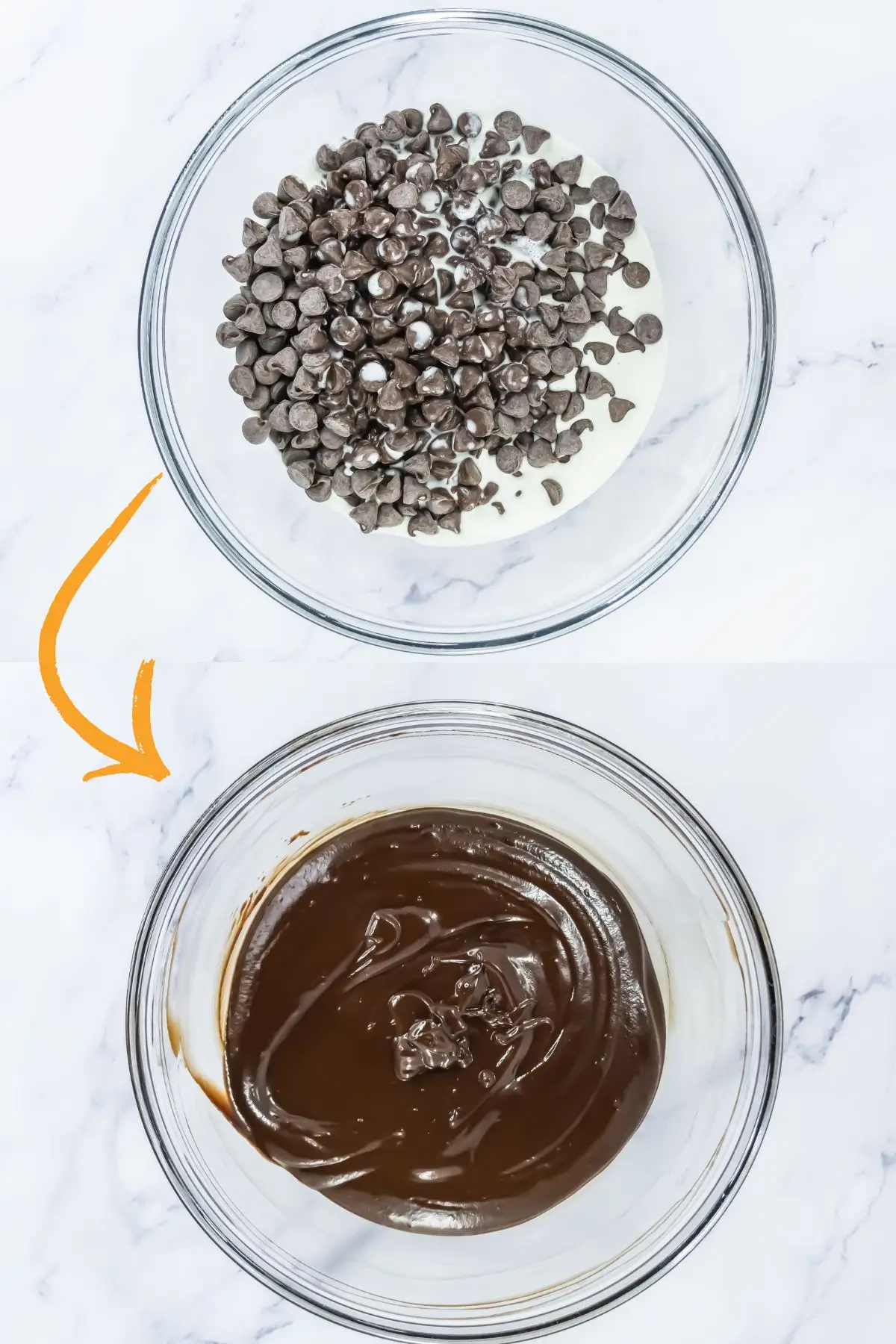Crumbl Copycat Buckeye Brownie Cookies steps to make ganache for buckeye brownie cookies