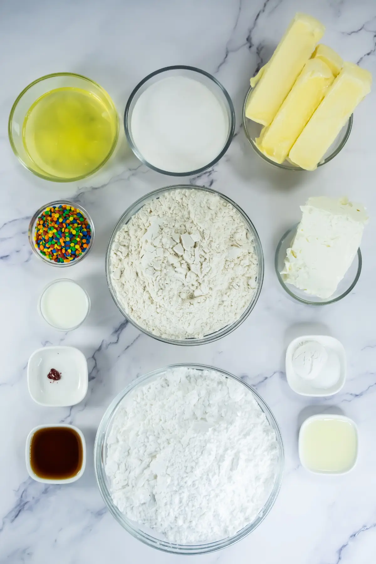 Pink Confetti Cake Cookies (Crumbl Copycat) ingredients for crumbl cookies