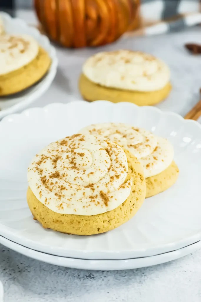 pumpkin cookie dessert with icing