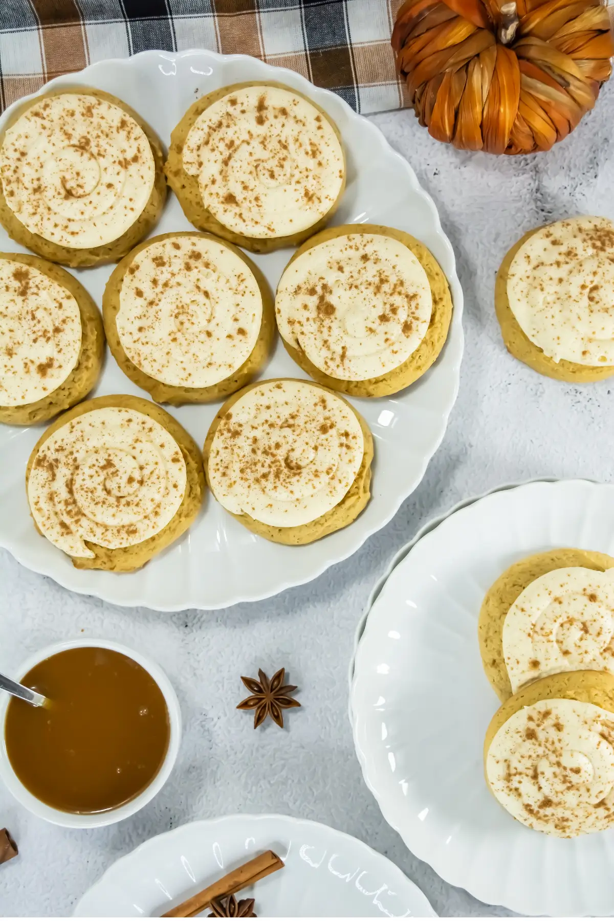 Caramel Pumpkin Crumbl Cookie Copycat caramel pumpkin cookies
