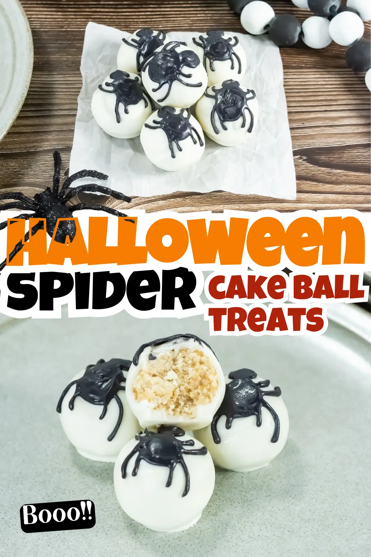 spider themed cake ball treats