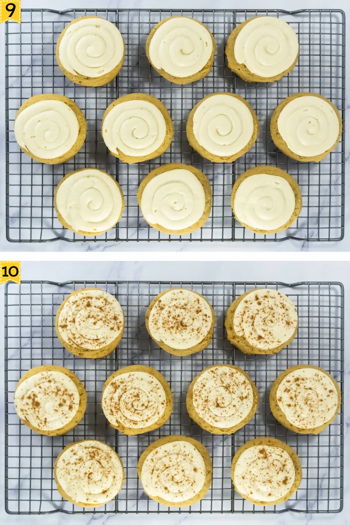 Caramel Pumpkin Crumbl Cookie Copycat finish steps to make caramel pumpkin biscuits