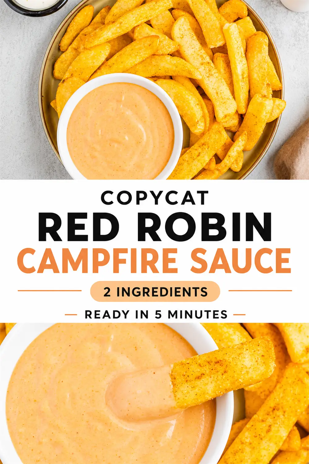 Copycat Red Robin campfire sauce with seasoned fries, 2 ingredients, ready in 5 minutes