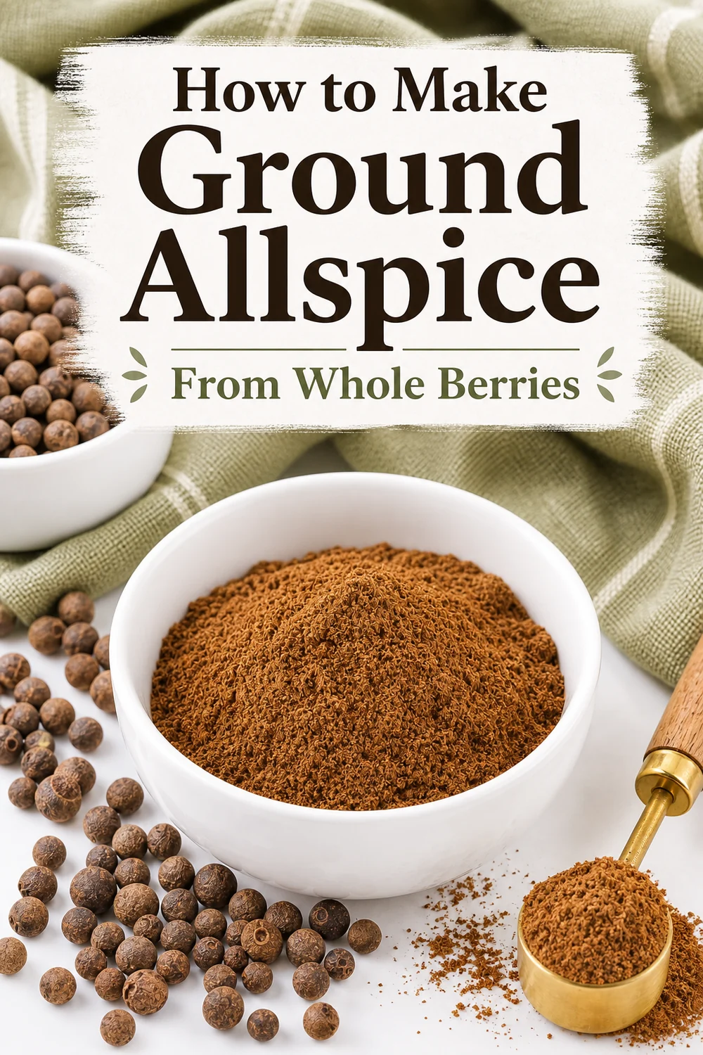 How to Make Ground Allspice From Whole Berries Pinterest pin for how to make ground allspice from whole berries.