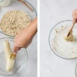 Peanut Butter Banana Overnight Oats Without Yogurt Mashing banana and stirring peanut butter into oats and milk for overnight oats.